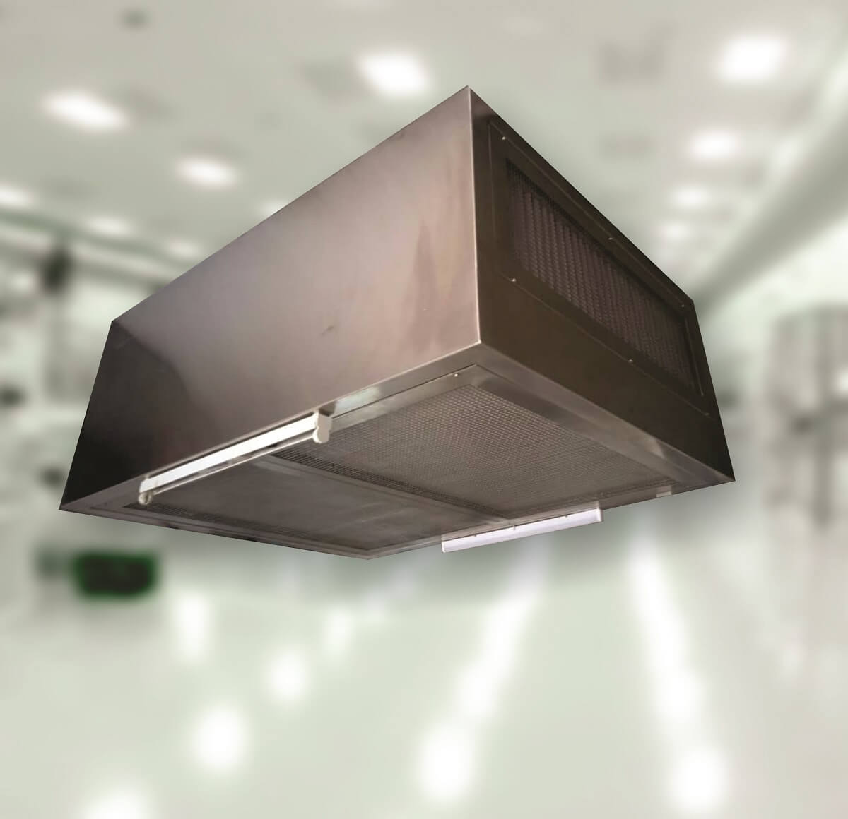 Ceiling suspended laminar air flow unit for labs