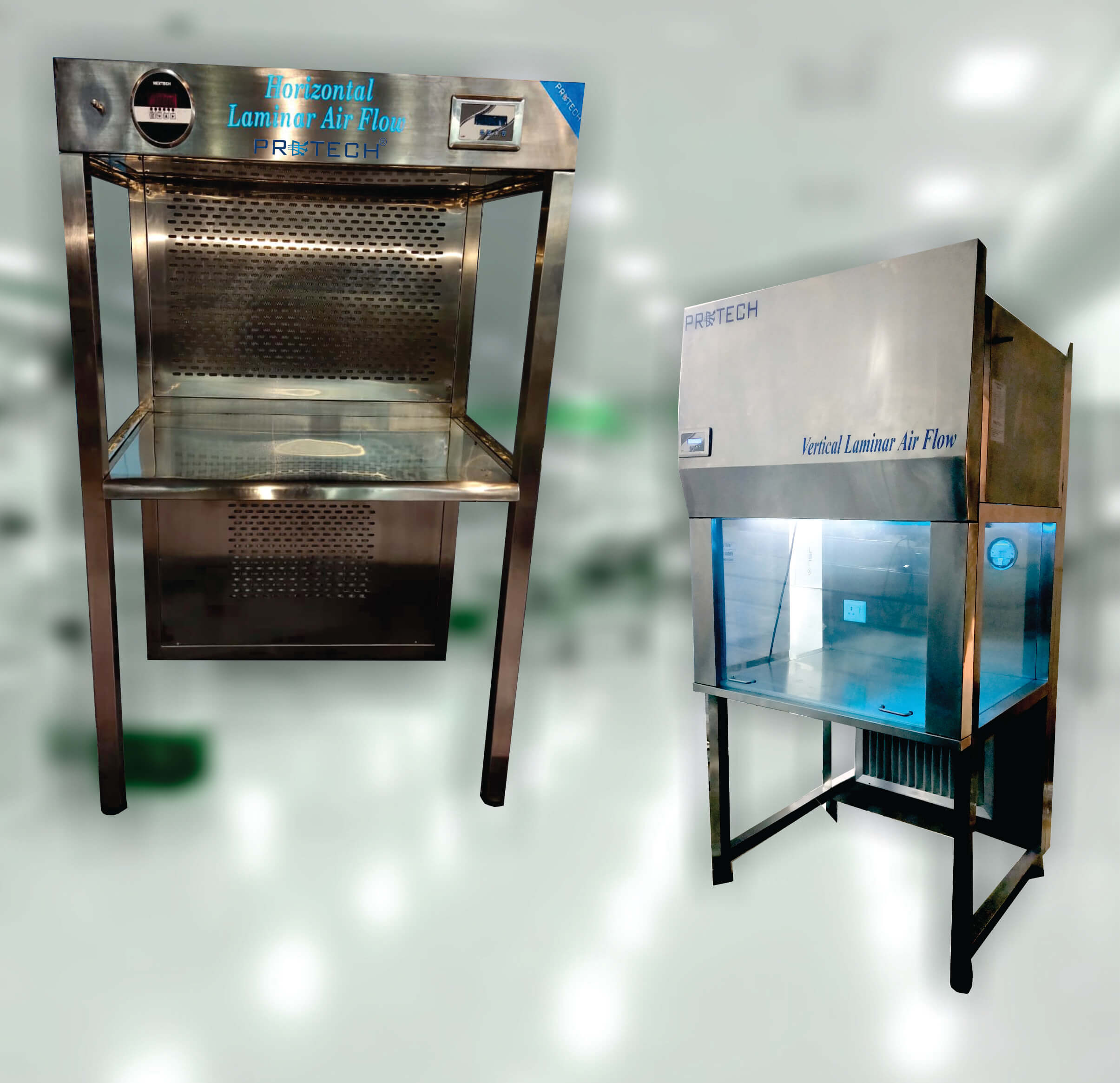 Horizontal and vertical laminar air flow units