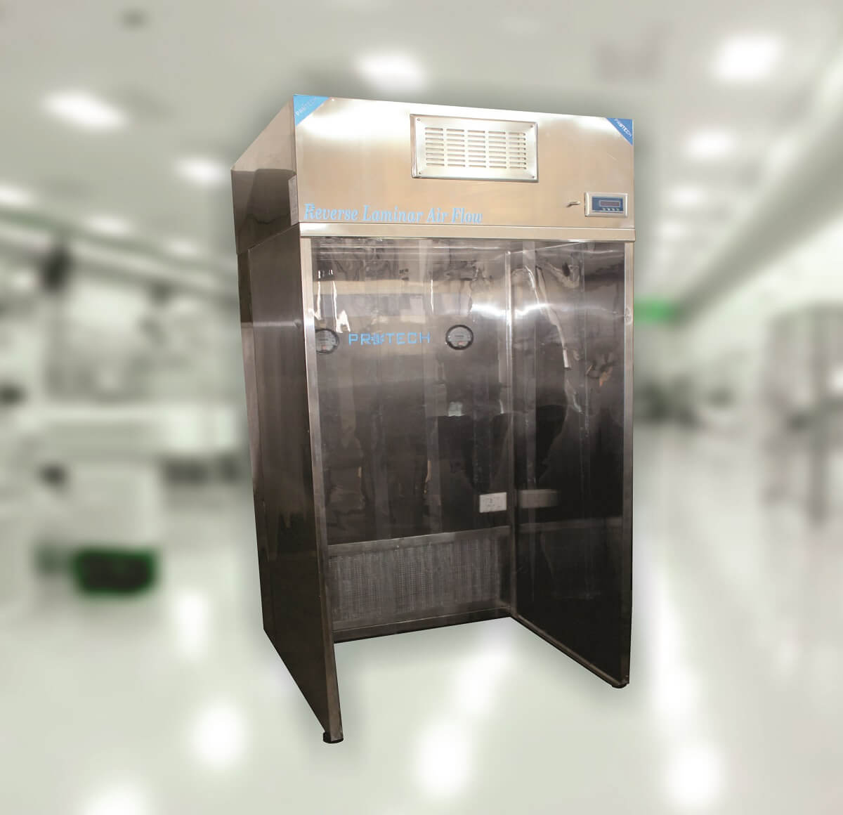 Reverse laminar air flow unit for labs