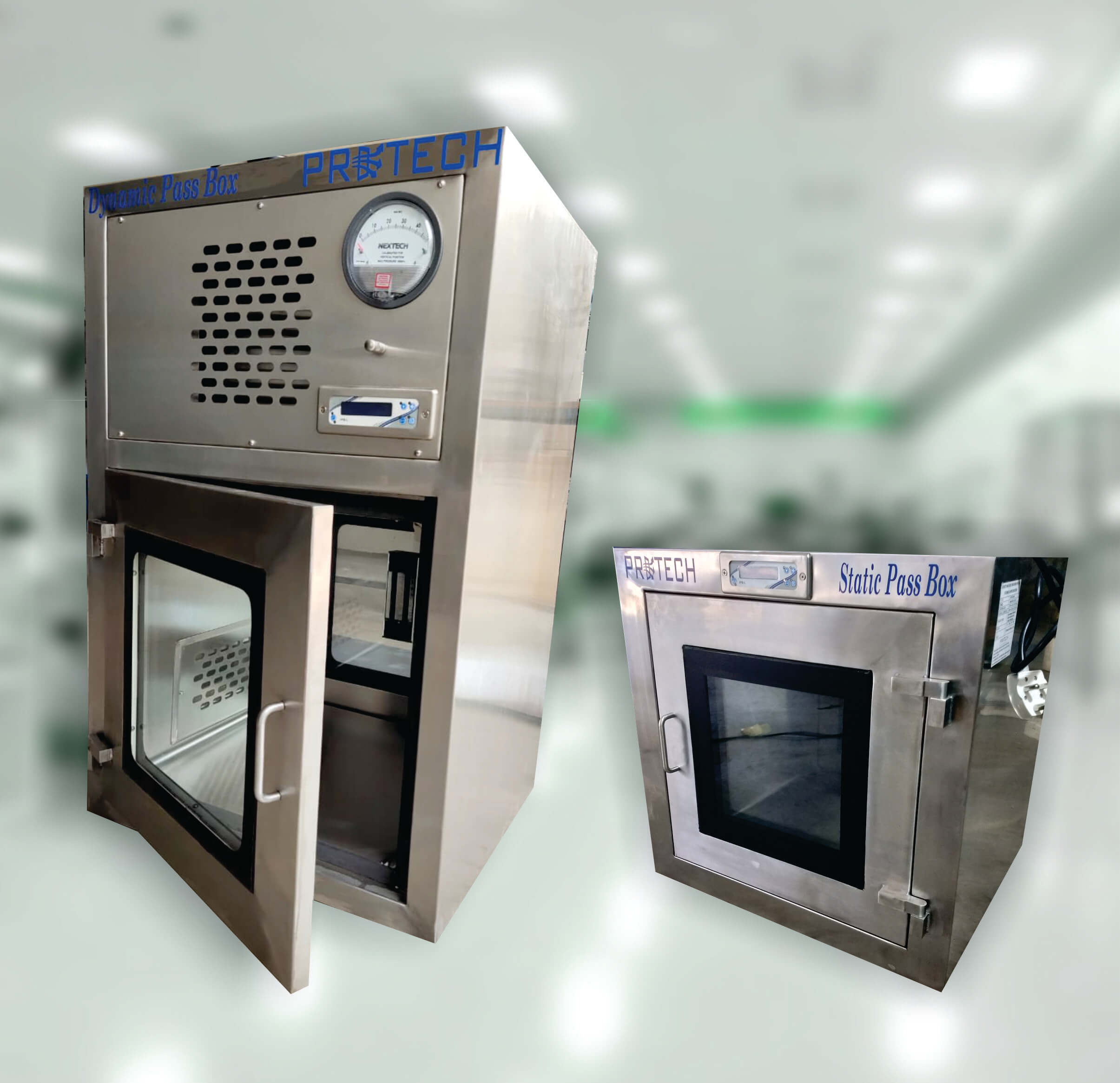Dynamic pass box for cleanroom material transfer